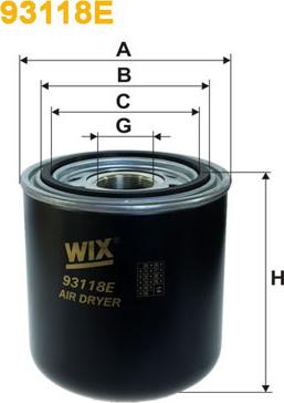 WIX Filters 93118E - Патрон осушителя воздуха, пневматическая система unicars.by