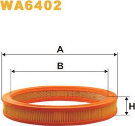 WIX Filters WA6402 - Воздушный фильтр, двигатель unicars.by