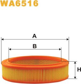 WIX Filters WA6516 - Воздушный фильтр, двигатель unicars.by