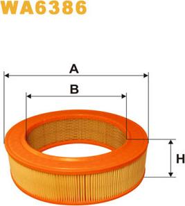 WIX Filters WA6386 - Воздушный фильтр, двигатель unicars.by