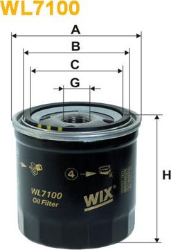 WIX Filters WL7100 - Масляный фильтр unicars.by