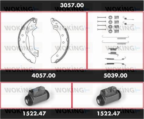 Woking 3057.00 - Комплект тормозных колодок, барабанные unicars.by