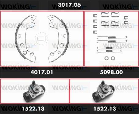 Woking 3017.06 - Комплект тормозных колодок, барабанные unicars.by