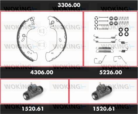 Woking 3306.00 - Комплект тормозных колодок, барабанные unicars.by