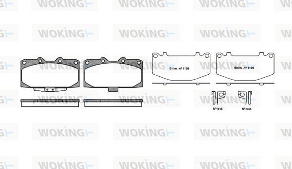 Woking P4993.12 - Тормозные колодки, дисковые, комплект unicars.by