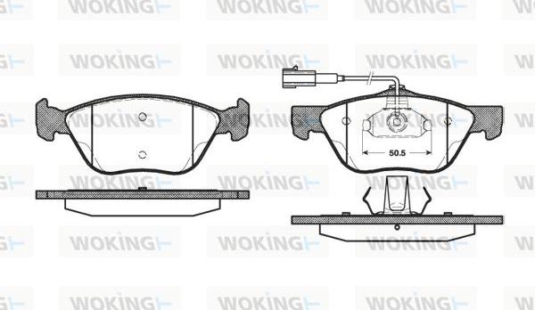 Woking P4893.32 - Тормозные колодки, дисковые, комплект unicars.by