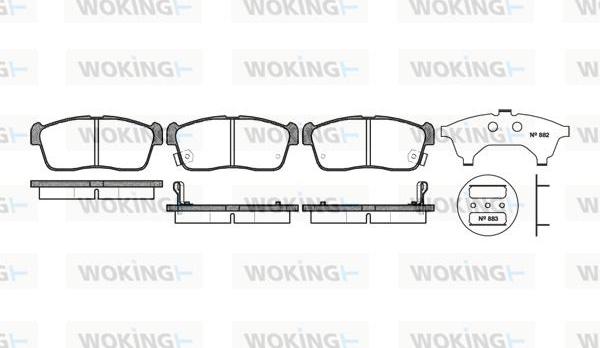 Woking P6243.02 - Тормозные колодки, дисковые, комплект unicars.by