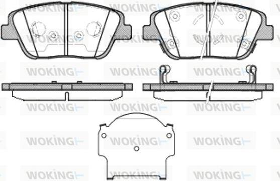 Woking P15233.02 - Тормозные колодки, дисковые, комплект unicars.by