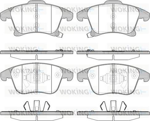 Woking P13493.22 - Тормозные колодки, дисковые, комплект unicars.by