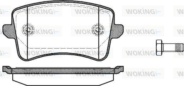 Woking P12433.00 - Тормозные колодки, дисковые, комплект unicars.by