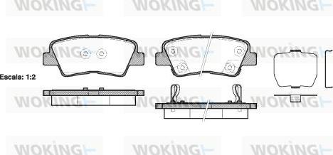 Woking P12623.02 - Тормозные колодки, дисковые, комплект unicars.by