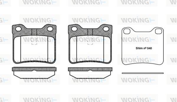 Woking P2213.10 - Тормозные колодки, дисковые, комплект unicars.by