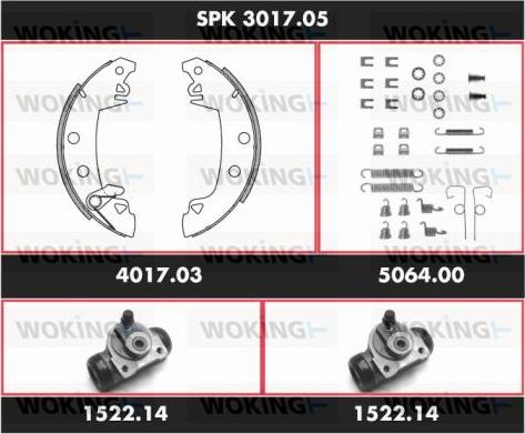 Woking SPK 3017.05 - Комплект тормозных колодок, барабанные unicars.by