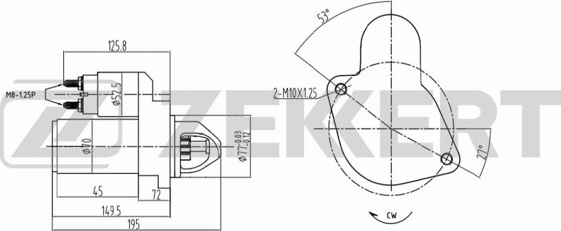 Zekkert AN-1008 - Стартер unicars.by