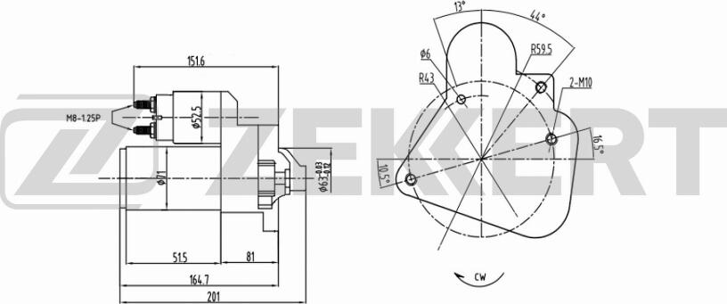 Zekkert AN-1015 - Стартер unicars.by