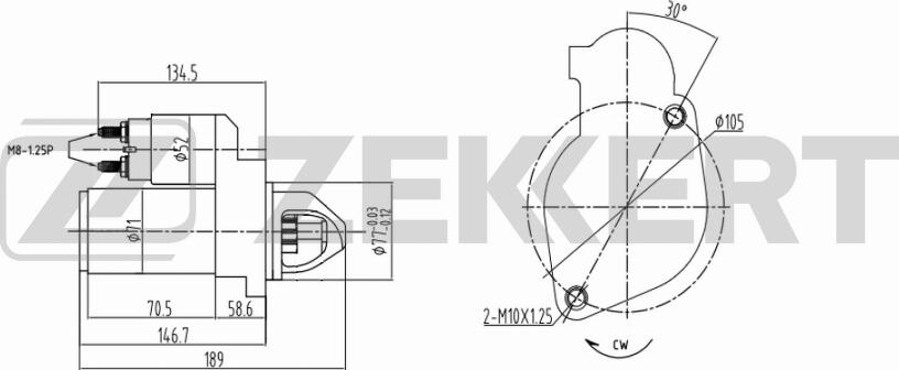 Zekkert AN-1010 - Стартер unicars.by