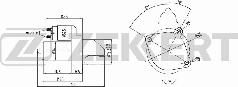 Zekkert AN-1029 - Стартер unicars.by