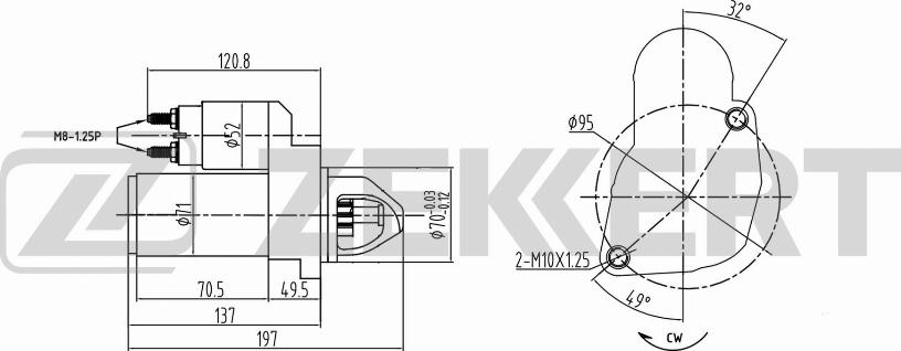 Zekkert AN-1028 - Стартер unicars.by