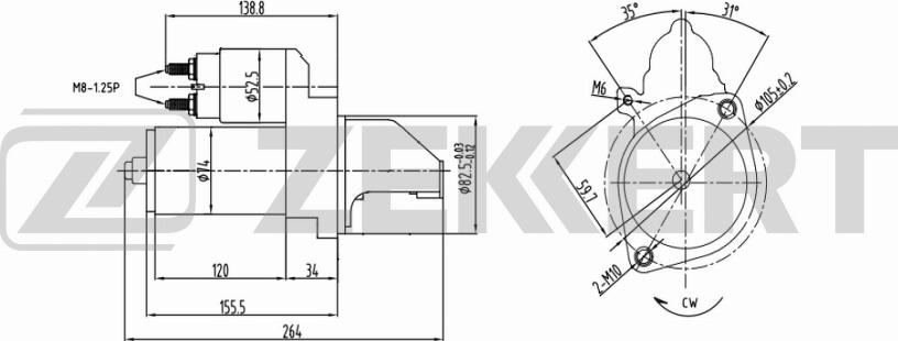 Zekkert AN-1022 - Стартер unicars.by