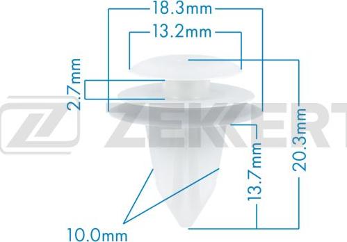 Zekkert BE-3670 - Зажим, клипса, молдинг unicars.by