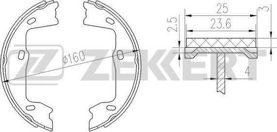 Zekkert BK-4449 - Комплект тормозных колодок, барабанные unicars.by