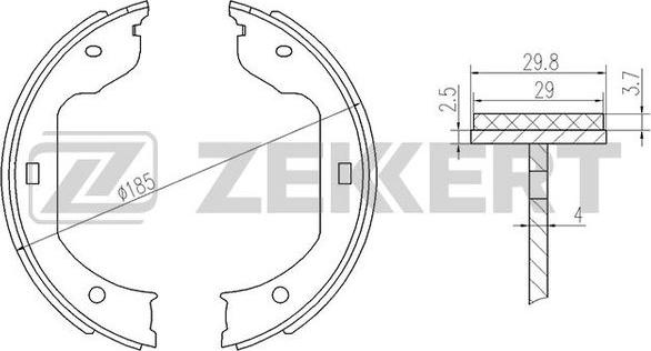 Zekkert BK-4443 - Комплект тормозных колодок, барабанные unicars.by