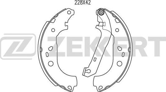 Zekkert BK-4469 - Комплект тормозных колодок, барабанные unicars.by