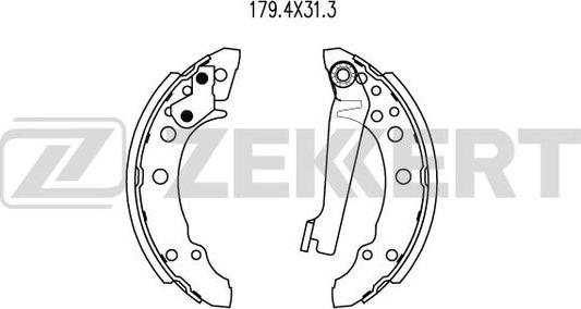 Zekkert BK-4471 - Комплект тормозных колодок, барабанные unicars.by