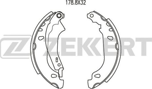 Zekkert BK-4045 - Комплект тормозных колодок, барабанные unicars.by