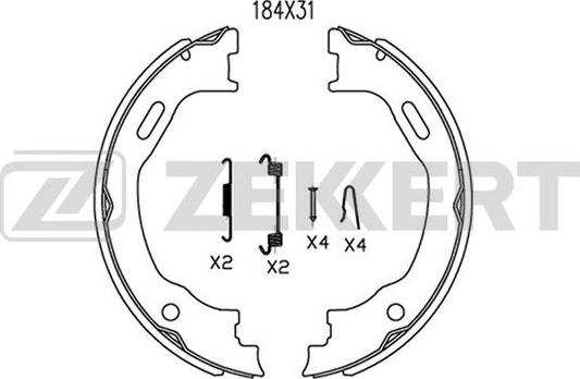 Zekkert BK-4055 - Комплект тормозных колодок, барабанные unicars.by