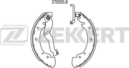 Zekkert BK-4052 - Комплект тормозных колодок, барабанные unicars.by