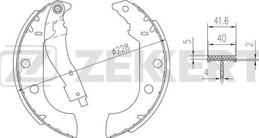 Zekkert BK-4000 - Комплект тормозных колодок, барабанные unicars.by