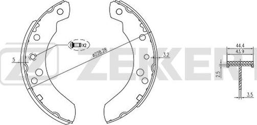 Zekkert BK-4001 - Комплект тормозных колодок, барабанные unicars.by