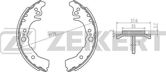 Zekkert BK-4086 - Комплект тормозных колодок, барабанные unicars.by