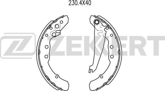 Zekkert BK-4036 - Комплект тормозных колодок, барабанные unicars.by