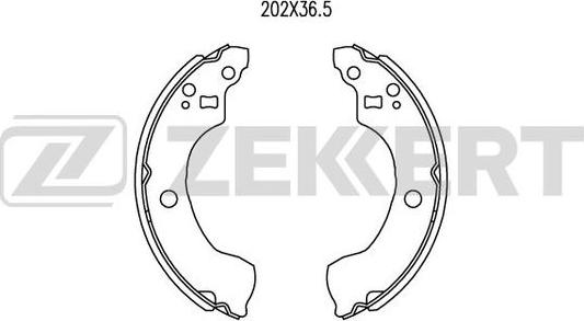 Zekkert BK-4030 - Комплект тормозных колодок, барабанные unicars.by