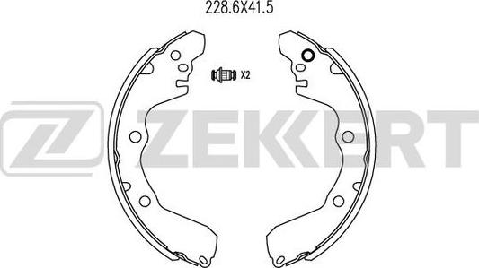 Zekkert BK-4037 - Комплект тормозных колодок, барабанные unicars.by