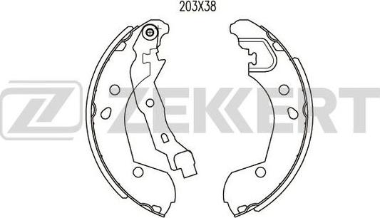 Zekkert BK-4026 - Комплект тормозных колодок, барабанные unicars.by