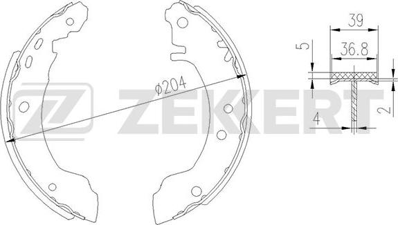 Zekkert BK-4193 - Комплект тормозных колодок, барабанные unicars.by