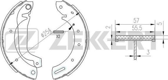 Zekkert BK-4142 - Комплект тормозных колодок, барабанные unicars.by