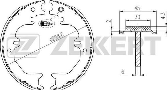 Zekkert BK-4147 - Комплект тормозных колодок, барабанные unicars.by