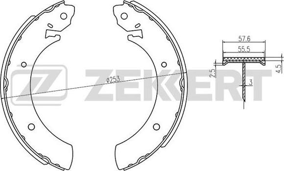 Zekkert BK-4157 - Комплект тормозных колодок, барабанные unicars.by