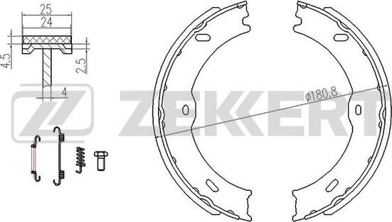 Zekkert BK-4166 - Комплект тормозных колодок, барабанные unicars.by