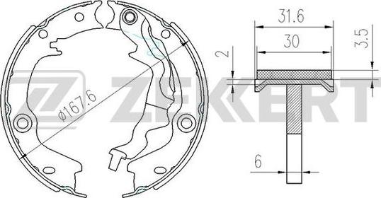 Zekkert BK-4160 - Комплект тормозных колодок, барабанные unicars.by