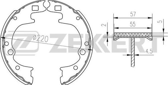 Zekkert BK-4109 - Комплект тормозных колодок, барабанные unicars.by