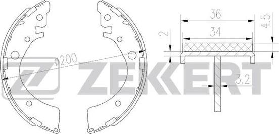 Zekkert BK-4103 - Комплект тормозных колодок, барабанные unicars.by