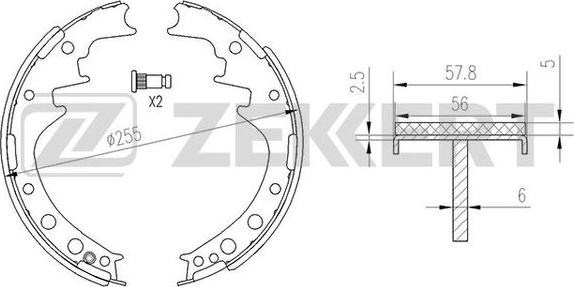 Zekkert BK-4119 - Комплект тормозных колодок, барабанные unicars.by