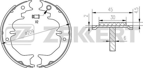 Zekkert BK-4183 - Комплект тормозных колодок, барабанные unicars.by