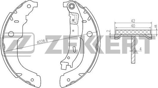 Zekkert BK-4139 - Комплект тормозных колодок, барабанные unicars.by