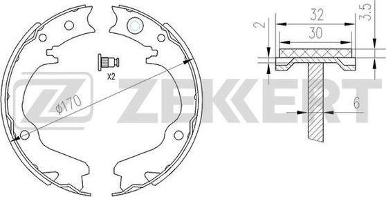 Zekkert BK-4134 - Комплект тормозных колодок, барабанные unicars.by